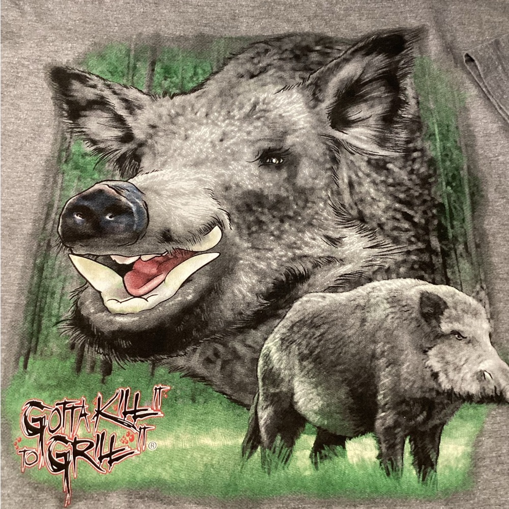 NWOT Gotta Grill It To Kill It Grey Short-Sleeve Graphic Tee